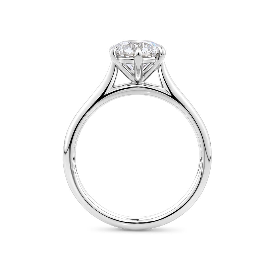 Round Brilliant Cut Diamond Engagement Ring in 18ct White Gold