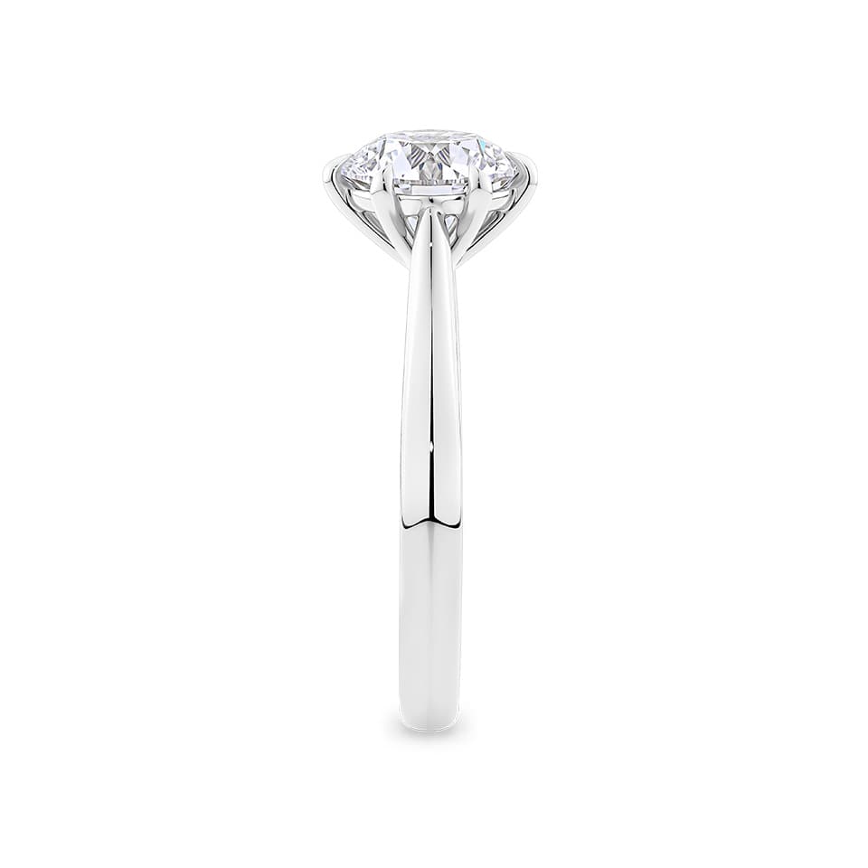 Round Brilliant Cut Diamond Engagement Ring in 18ct White Gold