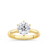 Round Brilliant Cut Diamond Engagement Ring in 18ct Yellow Gold