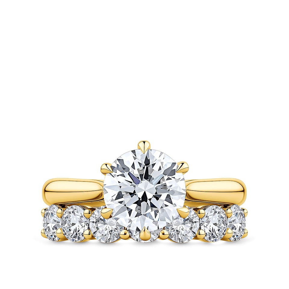 1.35 Carat Round Brilliant Cut Diamond Half Eternity Ring in 18ct Yellow Gold
