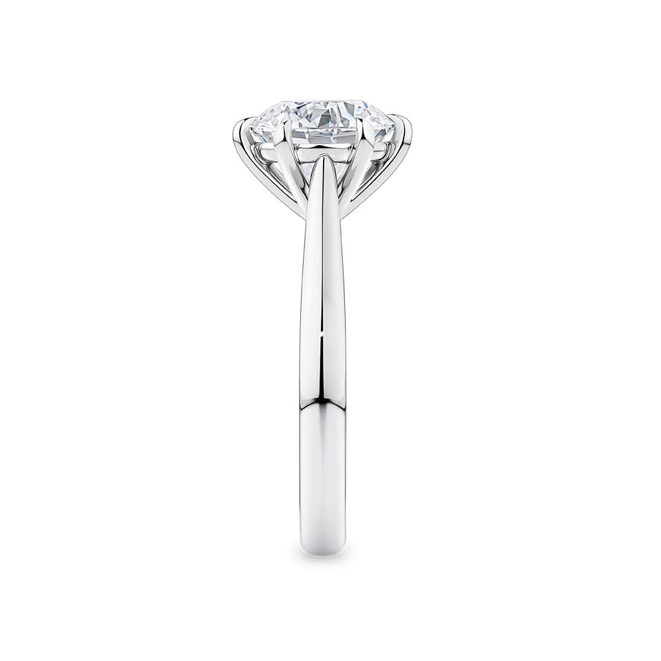 Round Brilliant Cut Diamond Engagement Ring in 18ct White Gold