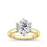 Round Brilliant Cut Diamond Engagement Ring in 18ct Yellow Gold