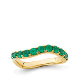 0.69 Carat Emerald Wave Ring in 18ct Yellow Gold