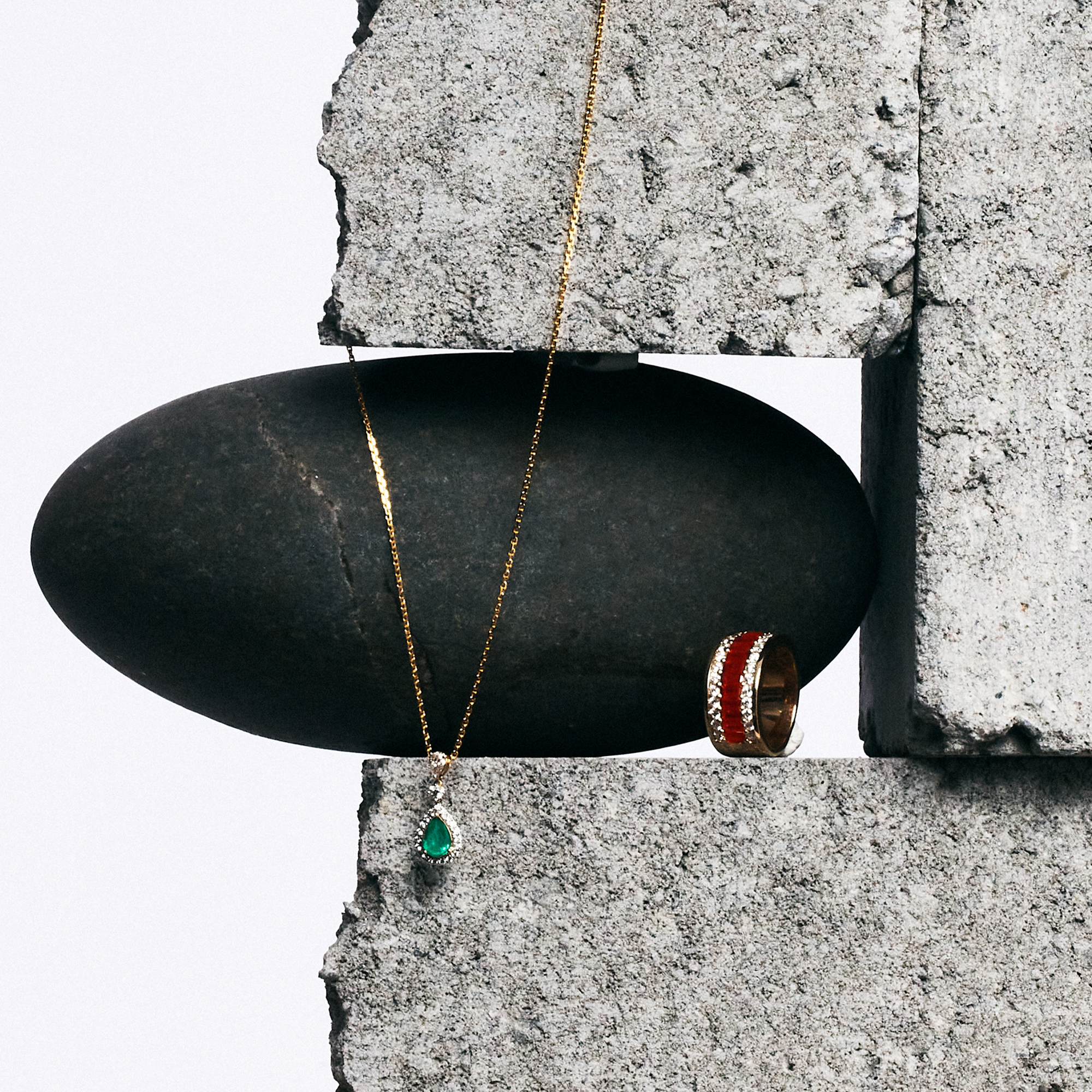 Pear Cut Emerald and Diamond Halo Pendant in 18ct Yellow and White Gold