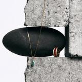 Hardy Brothers Jewellers | Pear Cut Emerald and Diamond Halo Pendant in 18ct Yellow and White Gold