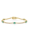Emerald and Diamond Bracelet in 18ct Yellow Gold