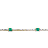 Emerald and Diamond Bracelet in 18ct Yellow Gold