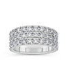 Quintessential 3.00 Carat Diamond Ring in 18ct white gold from Hardy Brothers Jewellers, shown front-on with its triple-row diamond design.