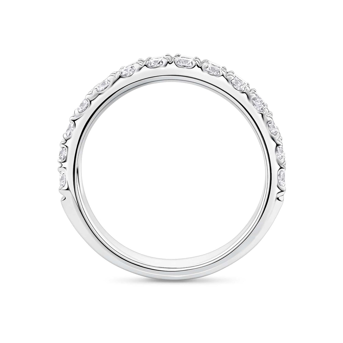 Quintessential 3.00 Carat Diamond Ring in 18ct white gold from Hardy Brothers Jewellers, shown from the side profile