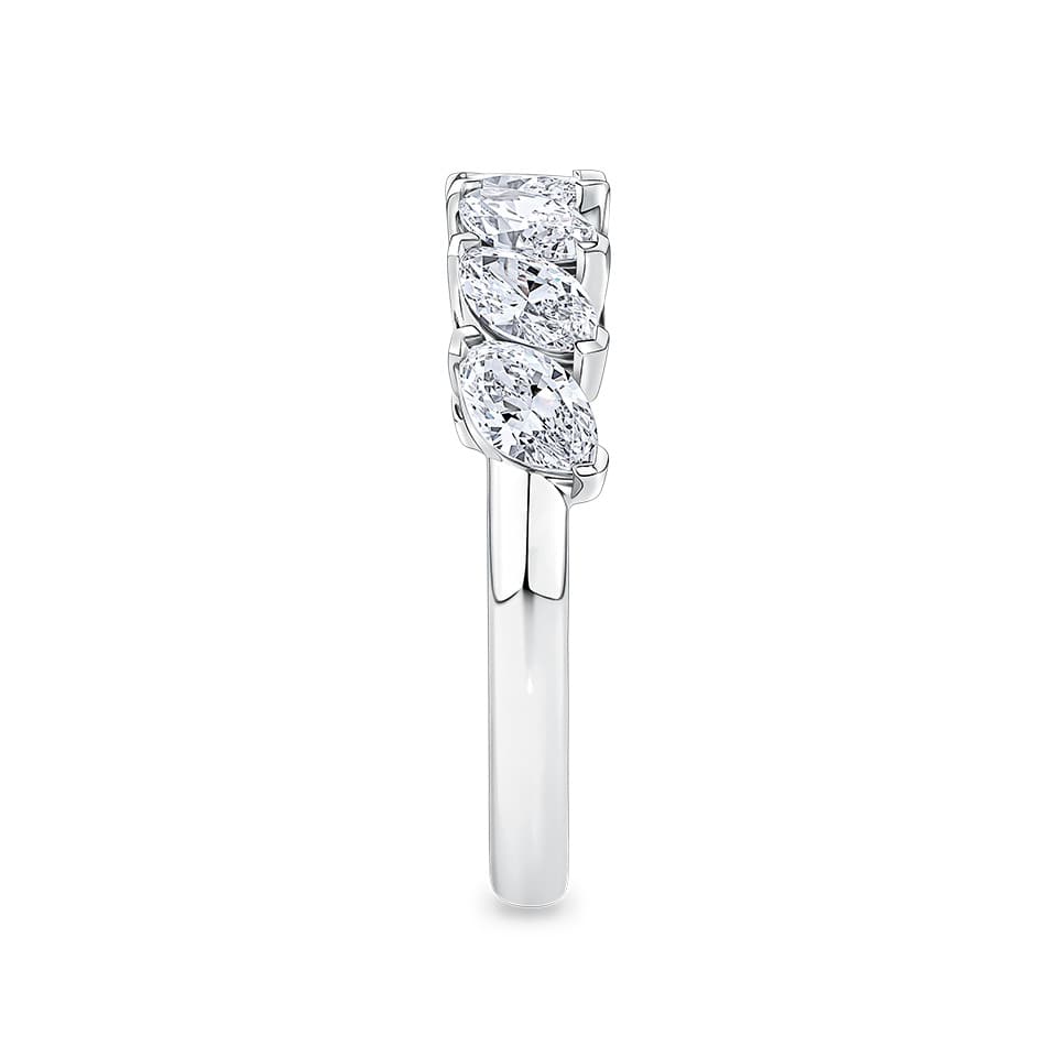1.47 Carat Marquise Cut Diamond Half Eternity Ring in 18ct White Gold