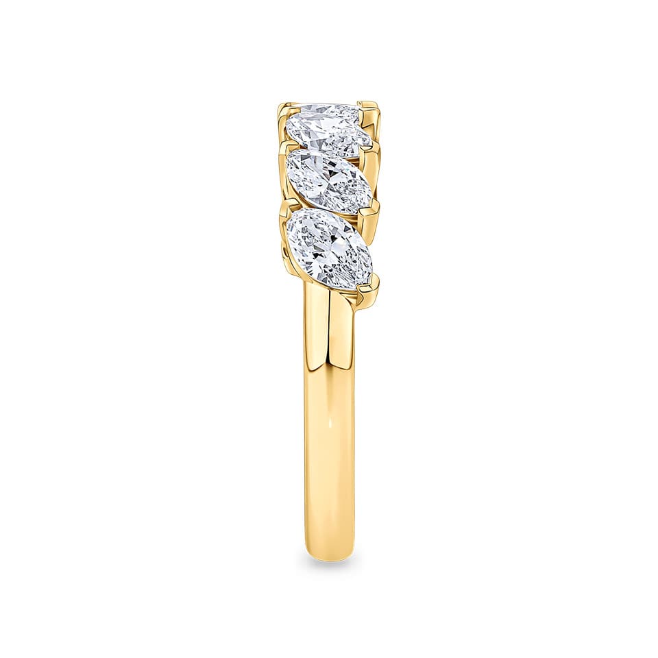 1.47 Carat Marquise Cut Diamond Half Eternity Ring in 18ct Yellow Gold