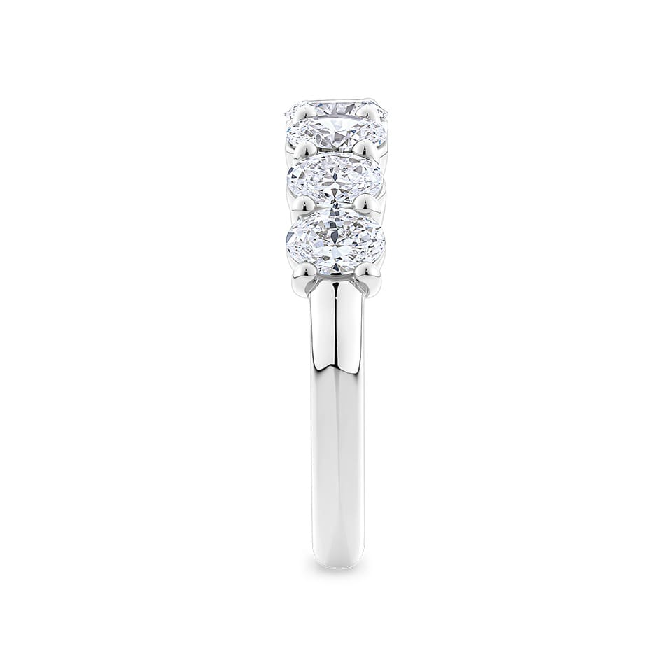 1.45 Carat Oval Cut Diamond Half Eternity Ring in 18ct White Gold