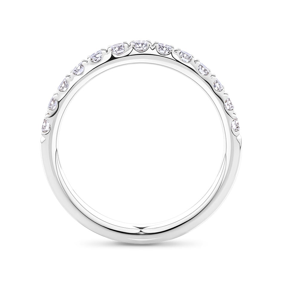 0.52 Carat Diamond Pave Wedding Band in 18ct White Gold
