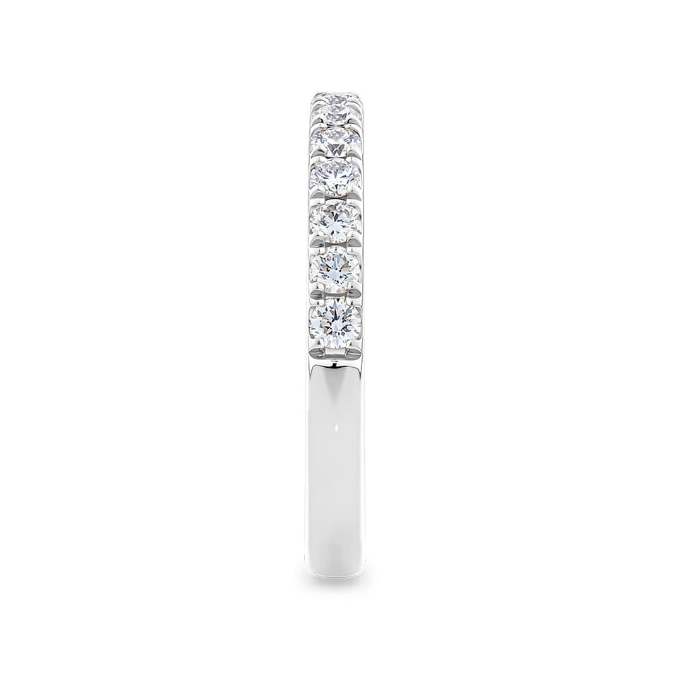 0.52 Carat Diamond Pave Wedding Band in 18ct White Gold