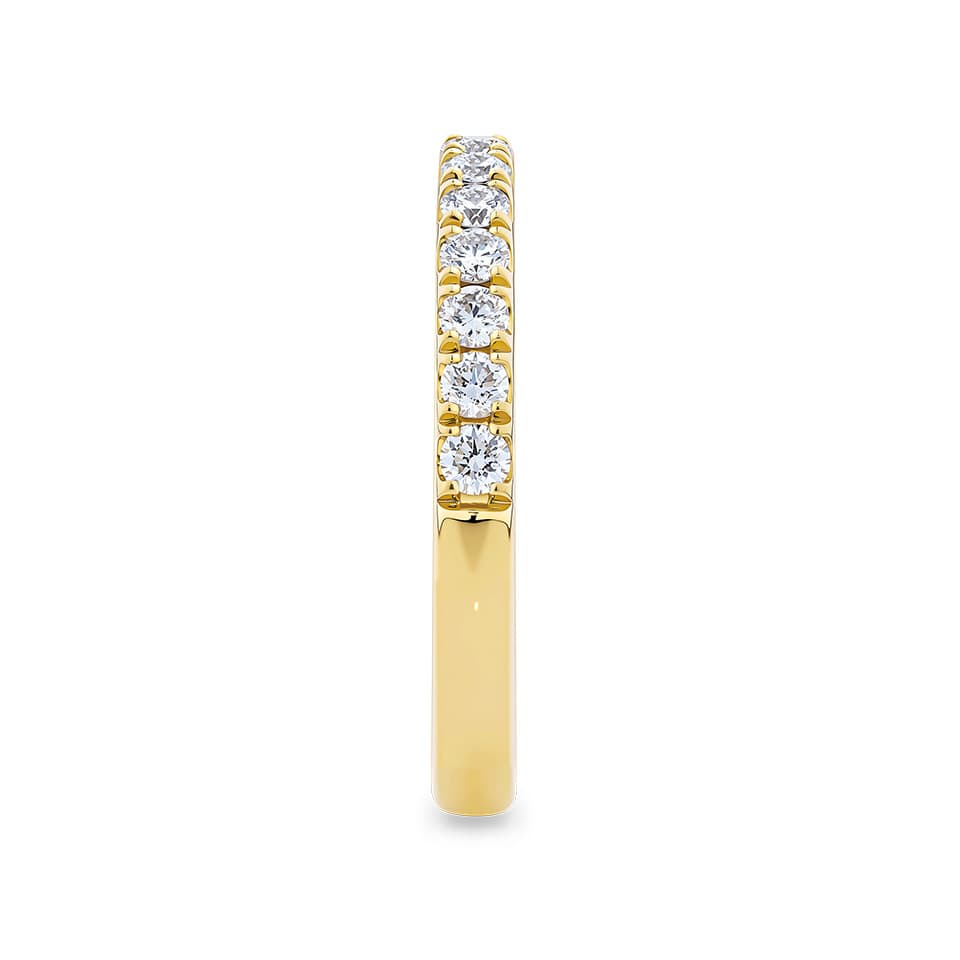 0.52 Carat Diamond Pave Wedding Band in 18ct Yellow Gold