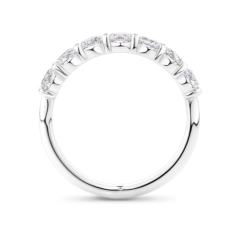 1.35 Carat Round Brilliant Cut Diamond Half Eternity Ring in 18ct White Gold