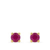 Round Ruby Stud Earrings in 18ct Yellow Gold