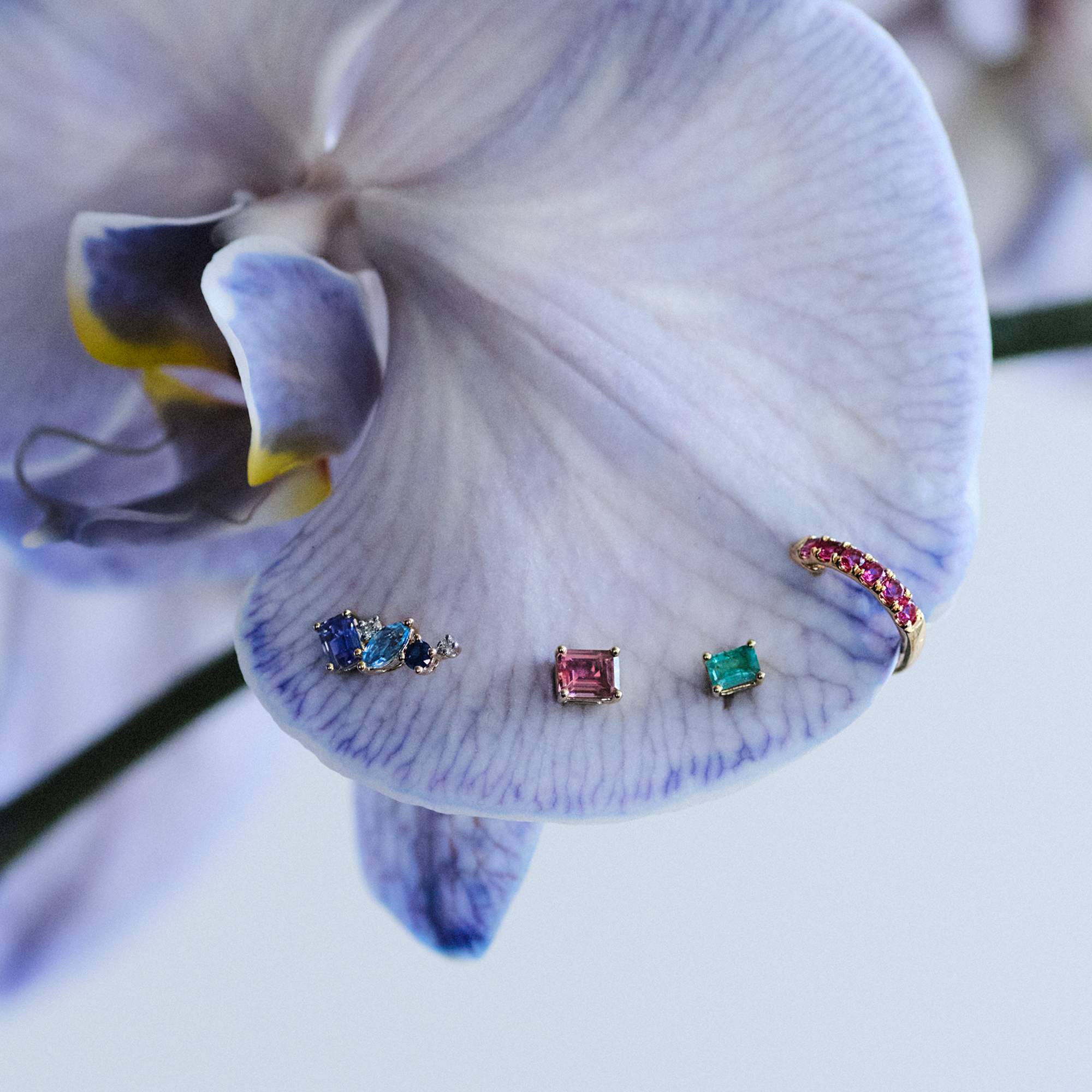 Ruby Huggie Earrings in 18ct Yellow Gold