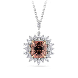 6.52 Carat Asscher Cut Tourmaline and Diamond Pendant in 18ct White Gold