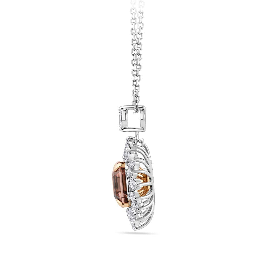 6.52 Carat Asscher Cut Tourmaline and Diamond Pendant in 18ct White Gold