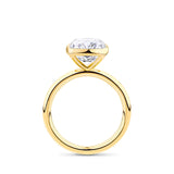 5.19 Carat Cushion Cut Bezel Set Engagement Ring in 18ct Yellow Gold