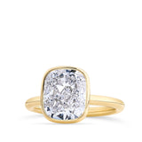 5.19 Carat Cushion Cut Bezel Set Engagement Ring in 18ct Yellow Gold