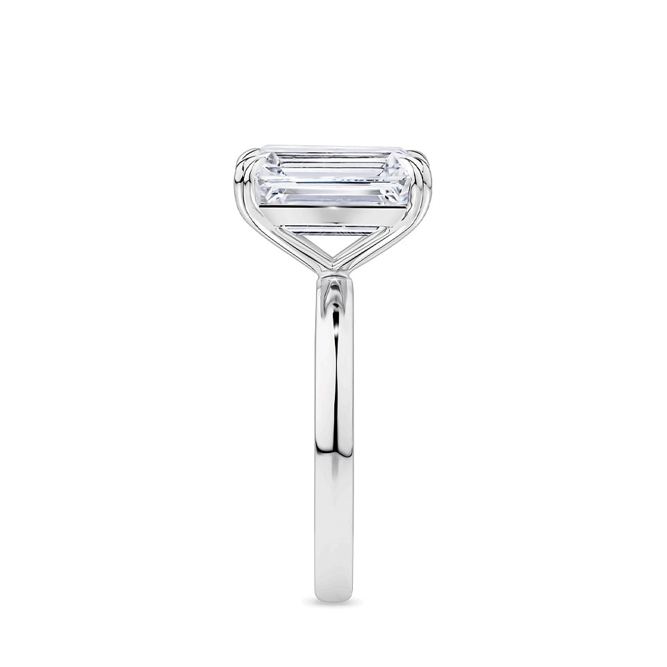 5.02 Carat Emerald Cut Solitaire Engagement Ring in 18ct White Gold
