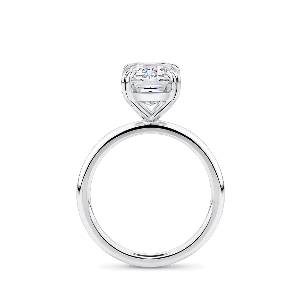 5.02 Carat Emerald Cut Solitaire Engagement Ring in 18ct White Gold