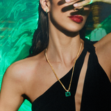 170 Vault Emerald and Diamond Pendant in 18ct Yellow Gold