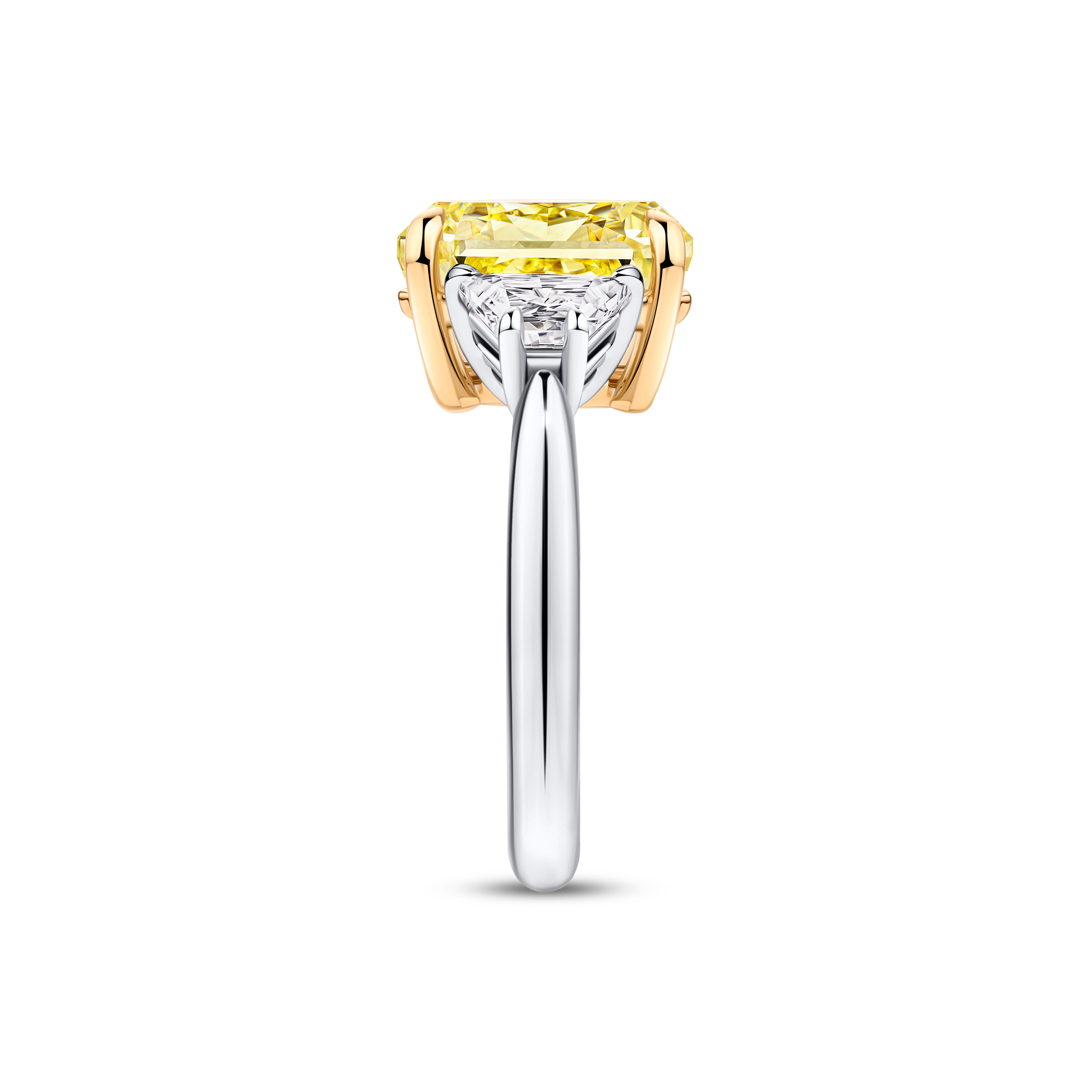 VAULT® 7.44 carat Yellow Diamond and 1.04 carat Diamond Ring in 18ct Yellow and White Gold