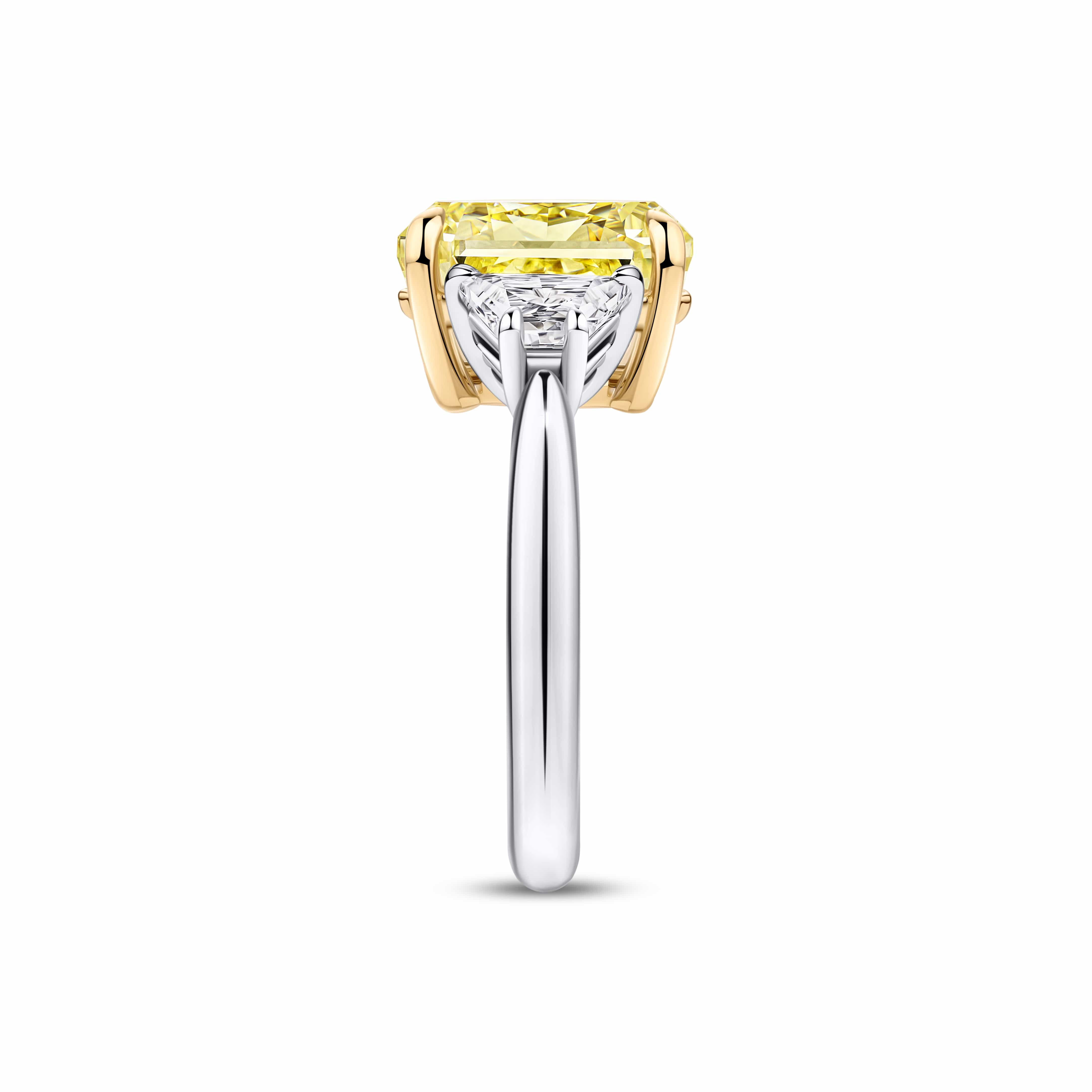 VAULT® 7.44 carat Yellow Diamond and 1.04 carat Diamond Ring in 18ct Yellow and White Gold