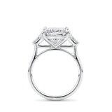 4.02 Carat Princess and Trilliant Cut Trilogy Engagement Ring in 18ct White Gold