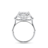 4.62 Carat Princess and Trilliant Cut Trilogy Engagement Ring in 18ct White Gold