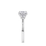 2.18 Carat Round Brilliant Cut Trilogy Engagement Ring in 18ct White Gold
