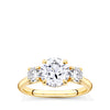 2.50 Carat TDW Round Brilliant Cut Trilogy Engagement Ring in 18ct Yellow Gold