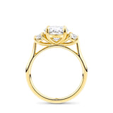 2.50 Carat TDW Round Brilliant Cut Trilogy Engagement Ring in 18ct Yellow Gold