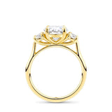 2.50 Carat Round Brilliant Cut Trilogy Engagement Ring in 18ct Yellow Gold