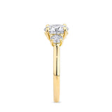 2.50 Carat Round Brilliant Cut Trilogy Engagement Ring in 18ct Yellow Gold