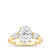 3.00 Carat Oval and Pear Cut Trilogy Engagement Ring in 18ct Yellow Gold