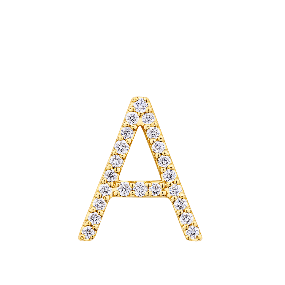 Initial Diamond Pendant in 18ct Yellow Gold
