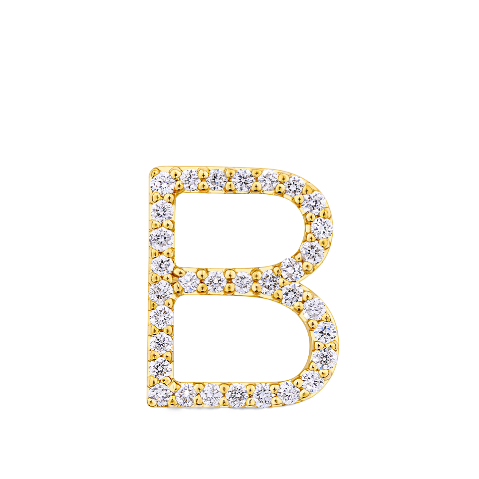 Initial Diamond Pendant in 18ct Yellow Gold