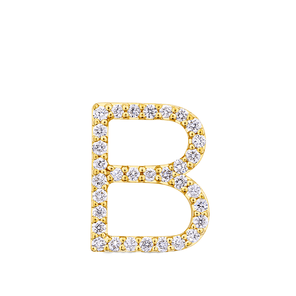 Initial Diamond Pendant in 18ct Yellow Gold