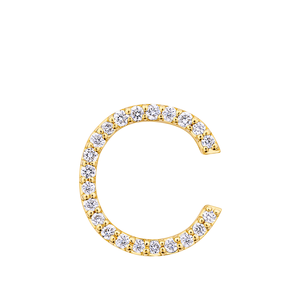 Initial Diamond Pendant in 18ct Yellow Gold