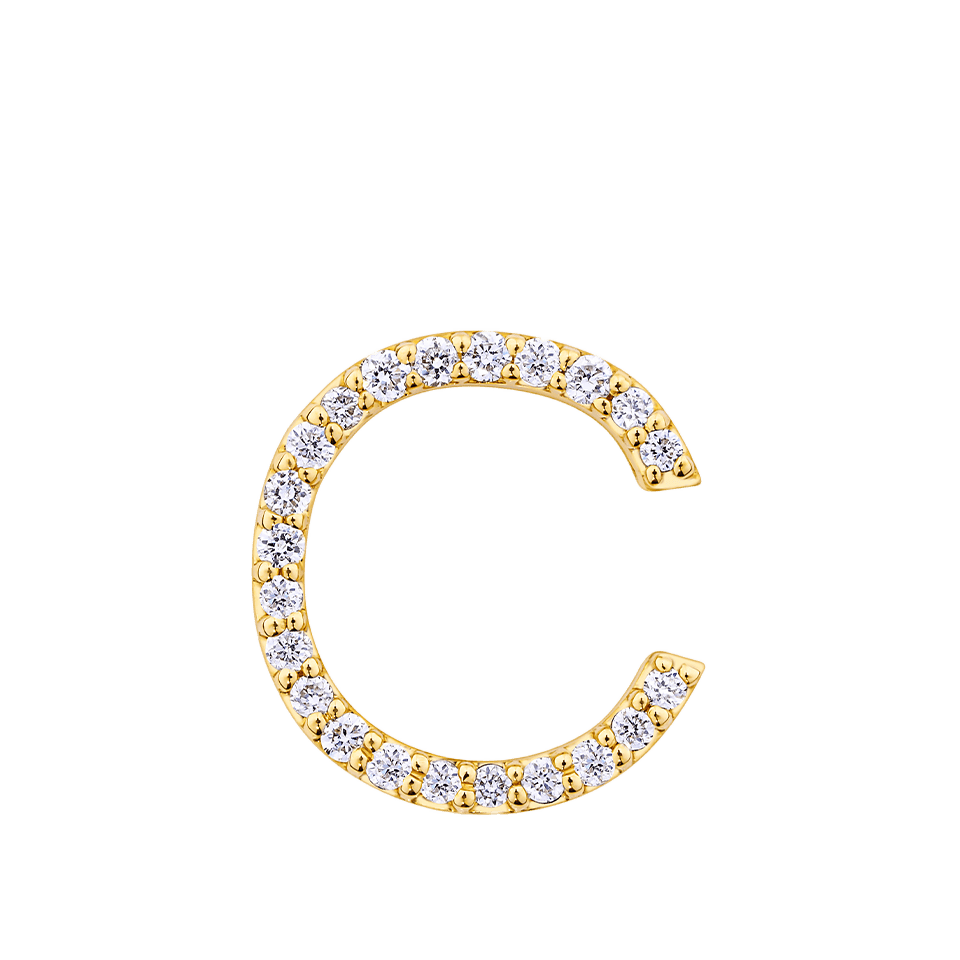 Initial Diamond Pendant in 18ct Yellow Gold