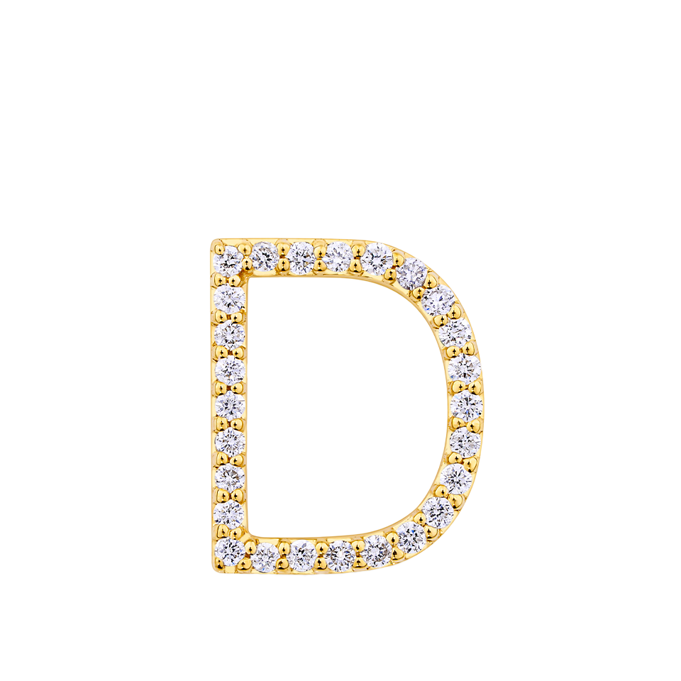 Initial Diamond Pendant in 18ct Yellow Gold