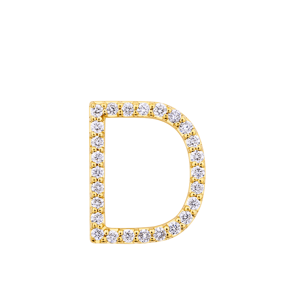Initial Diamond Pendant in 18ct Yellow Gold