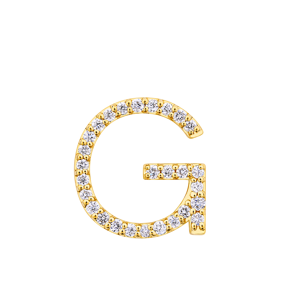 Initial Diamond Pendant in 18ct Yellow Gold