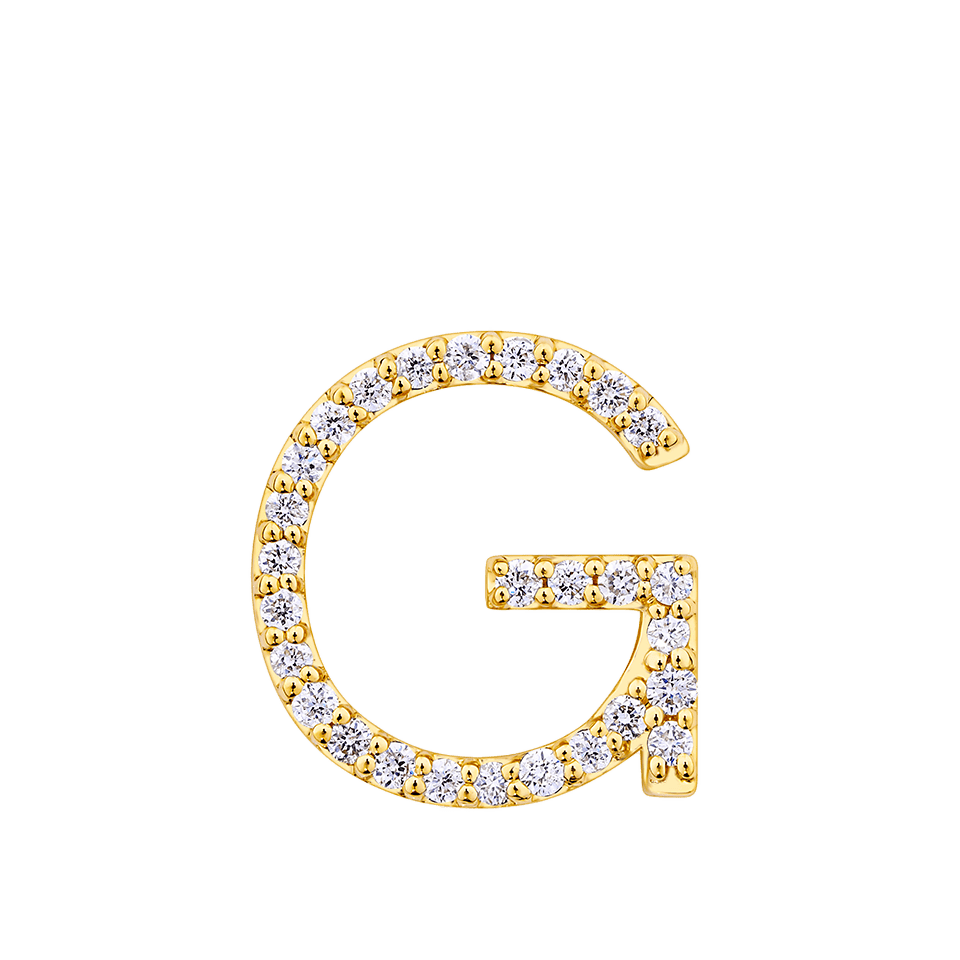 Initial Diamond Pendant in 18ct Yellow Gold