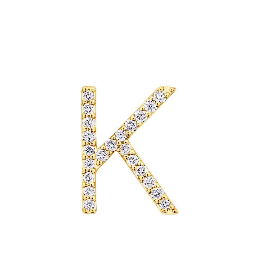 Initial Diamond Pendant in 18ct Yellow Gold