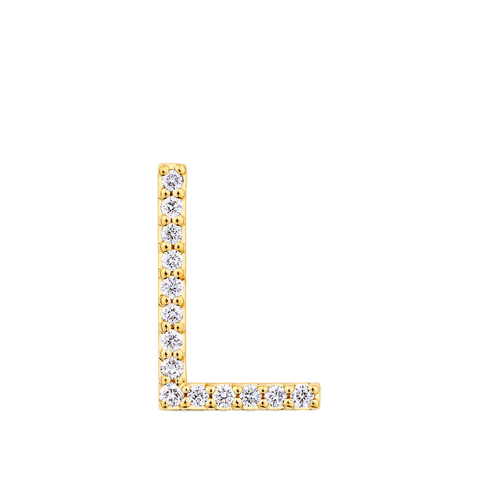 Initial Diamond Pendant in 18ct Yellow Gold